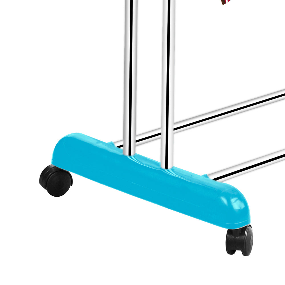 Alexin Stainless Steel 4 Tier Big Clothes Drying Stand/Foldable Laundry Rack/Cloth Dryer/Hanger for Clothing/Outdoor/Indoor/Balcony Space Saver for Home (Blue)